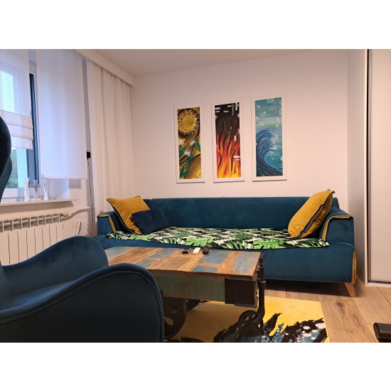 Trzy obrazy 100x40 komplet trzy żywioły