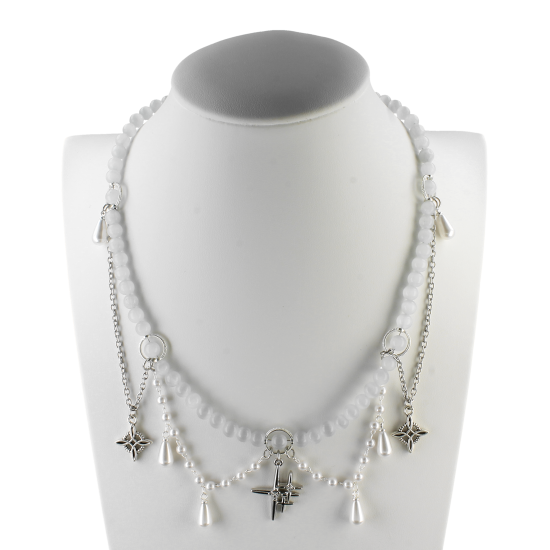 Naszyjnik z mlecznych kamieni z zawieszkami "soft"