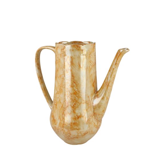 Dzbanek dekoracyjny marmurkowy vintage | szkło/ceramika | kremowo-miodowy