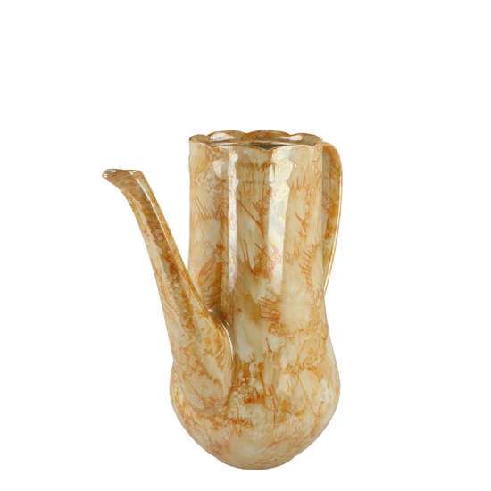 Dzbanek dekoracyjny marmurkowy vintage | szkło/ceramika | kremowo-miodowy