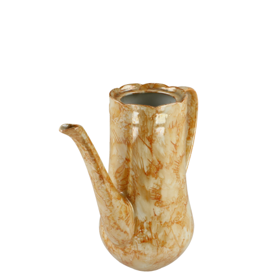 Dzbanek dekoracyjny marmurkowy vintage | szkło/ceramika | kremowo-miodowy