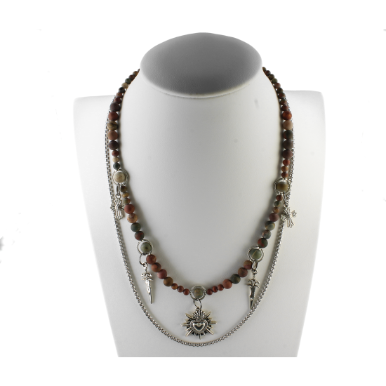 Naszyjnik Handmade Sacred Heart Jasper