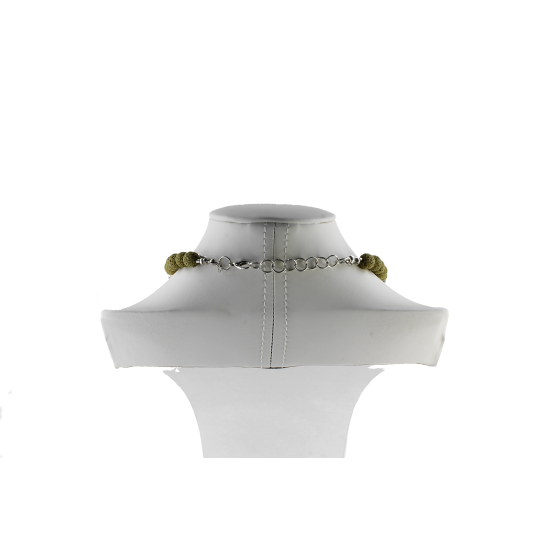 Naszyjnik Handmade Green Guardian lava stone