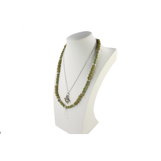 Naszyjnik Handmade Green Guardian lava stone